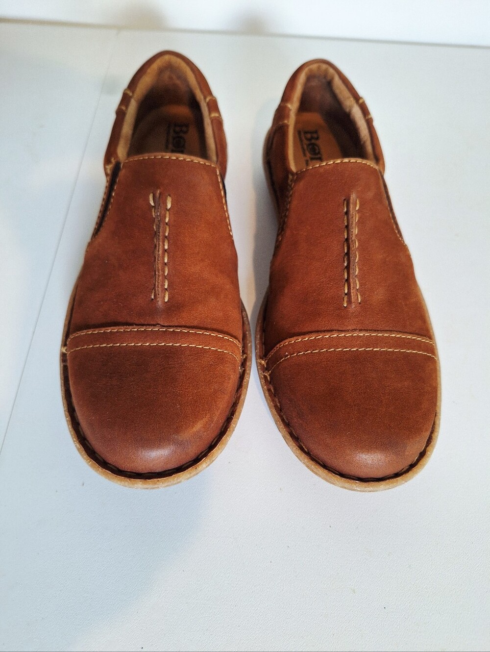 Born Womens Nampa Slip Ons Brown Nubuck Leather Size 10